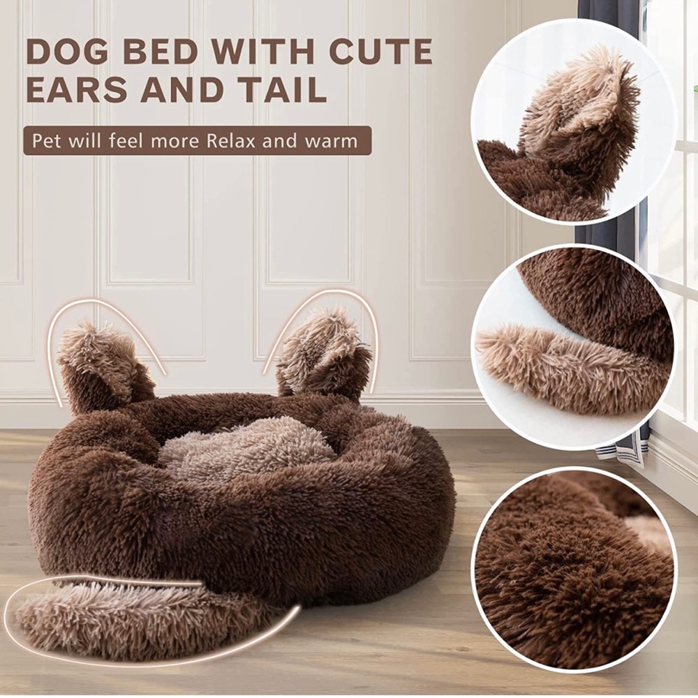 Super Cute and Soft coffee colored Dog Bed